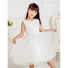 New Ball Gown Knee Length Organza Sequin First Communion Dresses