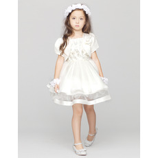 Lovely Ball Gown Short Satin First Communion Dresses with Jackets