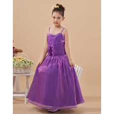 Gorgeous Spaghetti Straps Floor Length Little Girls Party Dresses