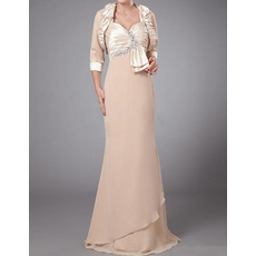 Sheath Floor Length Chiffon Mother Dresses with Jackets