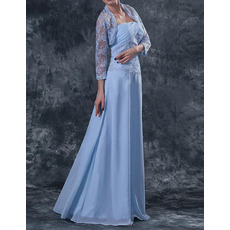 Custom Long Chiffon Mother of the Bride Dresses with Lace Jackets