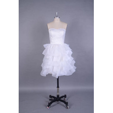 Custom Ball Gown Sweetheart Bubble Skirt Short Wedding Dresses