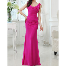 Custom Sexy Sheath Sleeveless Floor Length Chiffon Evening Dresses