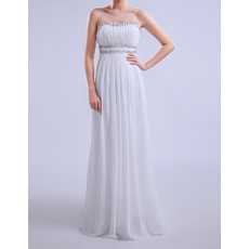 Column Sweetheart Sleeveless Floor Length Chiffon Evening Dresses