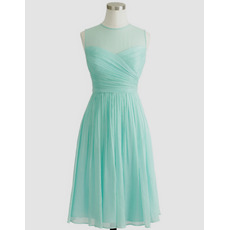 Elegant Column Sleeveless Short Chiffon Tulle Homecoming Dresses