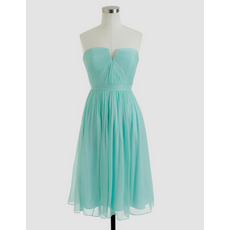 Custom Simple Column Strapless Short Chiffon Homecoming Dresses