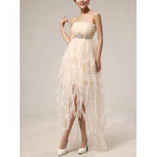 Strapless Short Chiffon Ruffle Homecoming Dresses