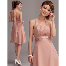 Cute & Sexy A-Line Halter Empire Short Chiffon Homecoming Dresses