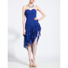 Sheath Sweetheart Asymmetric Short Chiffon Homecoming Dresses