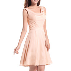 Elegant A-Line Straps Cowl Short Chiffon Homecoming/ Party Dresses