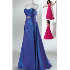 Elegant Sweetheart Sleeveless Floor Length Taffeta Evening Dresses