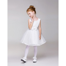 Discount A-Line Knee Length Satin Organza First Communion Dresses