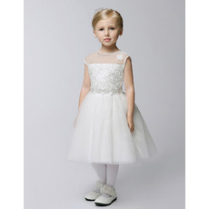 Affordable Ball Gown Sleeveless Short Organza First Communion Dresses
