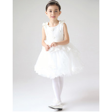 Inexpensive Ball Gown Short Girls First Communion Dresses with Bows