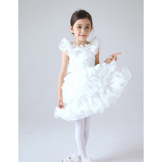 Bubble Skirt Short Ruffle First Communion Dresses