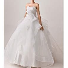Chic Ball Gown Sweetheart Full Length Taffeta Tulle Wedding Dresses