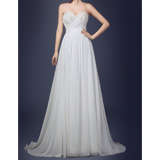 Affordable Empire Sweetheart Sweep Train Chiffon Wedding Dresses