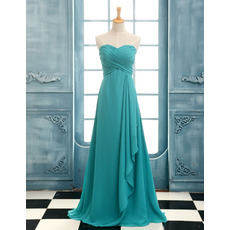 Affordable A-Line Sweetheart Floor Length Chiffon Bridesmaid Dresses