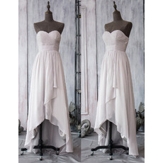 Custom Sweetheart High-Low Asymmetric Chiffon Bridesmaid Dresses