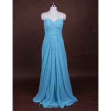 Summer Sheath Sweetheart Floor Length Chiffon Bridesmaid Dresses