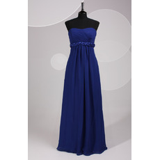 Custom Strapless Floor Length Chiffon Bridesmaid Dresses with Belts