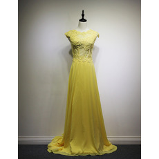 Chapel Train Chiffon Evening/ Prom/ Formal Dresses