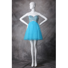 Discount A-Line Sweetheart Mini/ Short Organza Homecoming Dresses