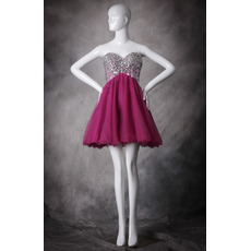 New Sweetheart Short Organza Rhinestone Homecoming Dresses