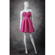 A-Line Sweetheart Short Taffeta Organza Homecoming Dresses