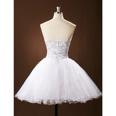 Ball Gown Sleeveless Short Lace Organza Wedding Dresses