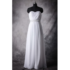 Custom Empire Sweetheart Sleeveless Floor Length Chiffon Wedding Dress