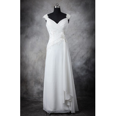 Discount Sheath Sweetheaart Floor Length Chiffon Wedding Dresses