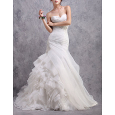 New Sheath Sweetheart Court Train Asymmetric Wedding Dresses