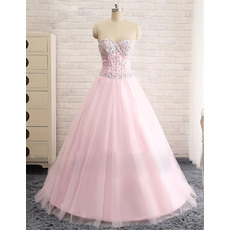 Discount A-Line Sweetheart Floor Length Satin Tulle Evening Dresses