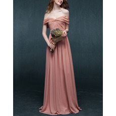 2019 New Style Off-the-shoulder Floor Length Chiffon Evening Dresses