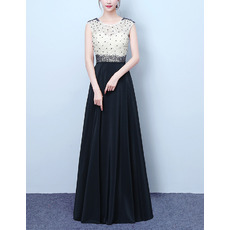 New Sleeveless Floor Length Lace Chiffon Beading Evening Dresses