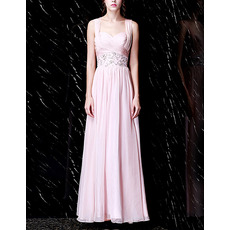 Custom Sweetheart Floor Length Chiffon Evening Dresses with Straps