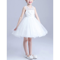 Ball Gown Sleeveless Short Satin Flower Girl Dresses