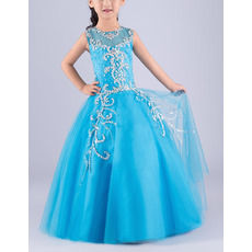 Stuning Ball Gown Sleeveless Floor Length Rhinestone Flower Girl Dress