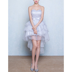 Inexpensive Sweetheart High-Low Layered Skirt Homecoming Dresses