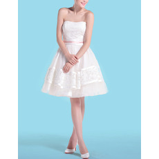 Sexy Casual A-Line Strapless Short Taffeta Petite Wedding Dresses