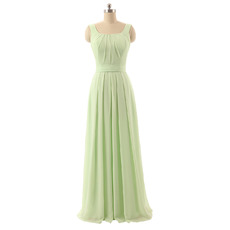 New Square Floor Length Chiffon Bridesmaid Dresses with Straps