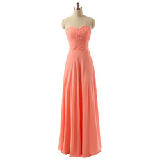 Discount Sweetheart Long Chiffon Bridesmaid/ Wedding Party Dresses