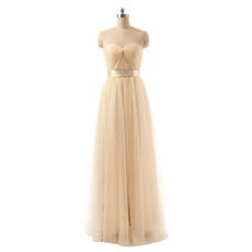 Custom Sweetheart Floor Length Organza Bridesmaid/ Wedding Party Dress