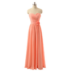 Elegant Sweetheart Long Chiffon Bridesmaid/ Wedding Party Dresses