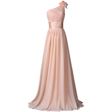 Discount One Shoulder Floor Length Chiffon Bridesmaid Dresses