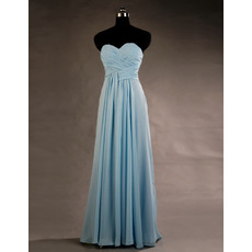 Vintage Sweetheart Floor Length Chiffon Lace-Up Bridesmaid Dresses