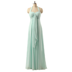 Sexy Halter Sweetheart Floor Length Chiffon Bridesmaid Dresses