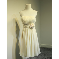 New Strapless Knee Length Chiffon Bridesmaid/ Homecoming Dresses