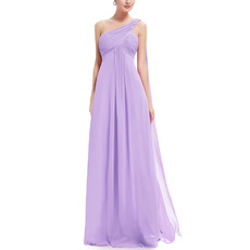 One Shoulder Floor Length Chiffon Bridesmaid Dresses